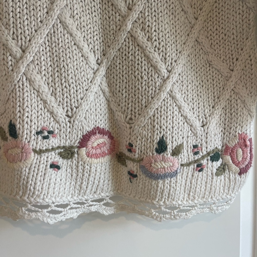 Vintage Huntington Ridge Hand Knit Cottage Core Floral Sweater - M - Picture 3 of 6